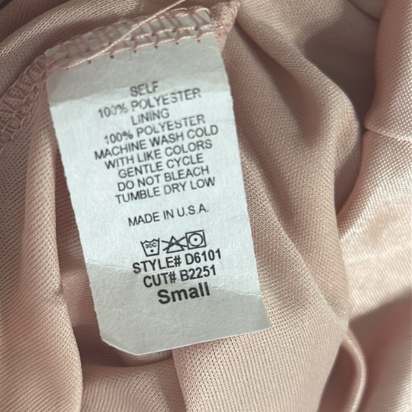 BLANC Nude‎ Pink Slip Dress Low Cut Back V Neck Bodycon Size S Party Date Night - Picture 5 of 6